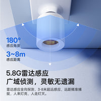 E27 Radar Sensor Light Bulb Socket, Motion Activated, Human Body Induction Lamp Holder