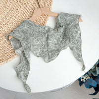 Linen Cotton Blend Solid & Printed Triangle Scarf Shawl for Neck Protection