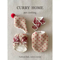 Pet Dog Winter Vest Christmas New Year Lambswool Thick Warm Festive Coat for Small Dogs