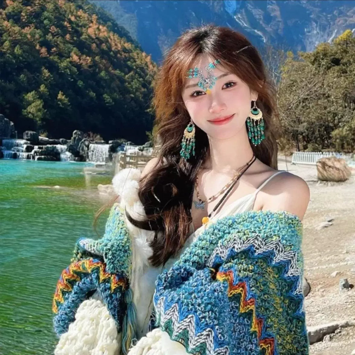 Ethnic Style Knitted Long Shawl for Women - Travel Fashion Cape Scarf