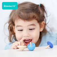 Wooden Spinning Top Toy Set for Kids, Traditional Manual Gyroscope for Boys and Girls, Kindergarten Birthday Gift