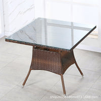 Outdoor Rattan Wicker Bistro Set with Coffee Table for Patio Balcony Garden