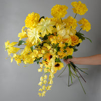 Artificial Yellow Poppy, Lily, Marigold, and Lily of the Valley Flowers for Home Decor and Weddings