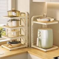 Multi-Layer Pot and Pan Organizer Rack for Kitchen Cabinet Countertop Under-Sink Storage