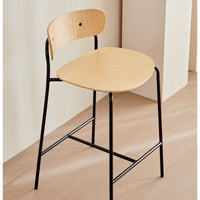 Nordic Industrial Style Ant Bar Stool with Iron Art Base, Vintage High Chair for Kitchen Island & Home Bar