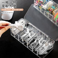 Desktop Cable Organizer Box with Compartments for Phone Chargers and Data Cables