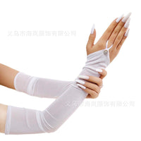 Women's Sheer Mesh Fingerless Arm Sleeves for Cosplay & Parties