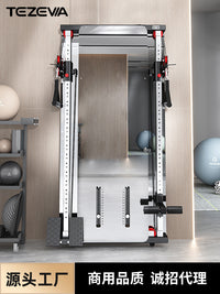 Wall-Mounted Cable Crossover Machine with Mirror for Home Gym Strength Training