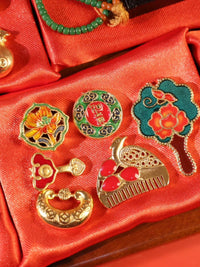 Miniature Chinese Ancient Style Dollhouse Accessories Set - Jade Bracelet, Dowry, Jewelry, Comb, Mirror Models