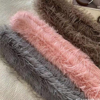 Women's Winter Tassel Plush Scarf Warm Soft Thickened Double-Layer Shawl