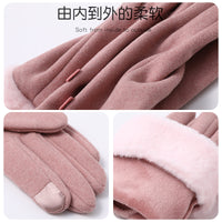 Women's Winter Thermal Fleece Lined Touchscreen Gloves with Windproof Cuff