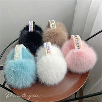 Winter Plush Foldable Earmuffs for Women, Candy Color Windproof Ear Warmers