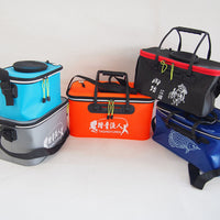 EVA Folding Fishing Bucket Live Fish Container with Shoulder Strap