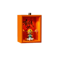 LED Lighted Desktop Photo Frame with Figurine, Hollow Carved Chinese Style Bedroom Decor, 7.5x10cm
