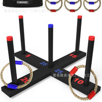 Wooden Ring Toss Game for Kids Outdoor Educational Parent-Child Interactive Throwing Toy