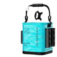 JiaZhiDiao Foldable Fishing Bucket with Lid Outdoor Live Fish Container Multi-functional Water Bucket for Wild Fishing