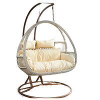 Indoor Rattan Hanging Chair Double Swing Chair Balcony Garden Rocking Chair Woven Cradle