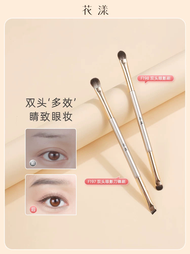 Dual-Ended Eyeshadow Eyeliner Brush Set for Portable Eye Makeup