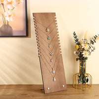 Vintage Walnut Necklace Display Stand Pendant Jewelry Organizer for Booths and Photography Props