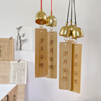 Wooden Wind Chime with Decorative Plaque for Outdoor Patio and Home Decor