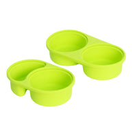 Silicone Dual-Compartment Lunch Box with Lid, Microwave Safe, Portable Food Storage Container