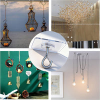 Heavy-Duty Ceiling Hooks for Hanging Plants & Curtains - No-Trace Adhesive & Suction Cup Options