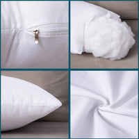 Shandu Brushed Fabric Pillow Insert for Sofa Cushions and Lumbar Support, White