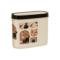 Vintage Style Slim Bathroom Trash Can with Lid, Narrow Gap Waste Bin for Toilet Bedroom