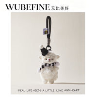 Cute Crocheted Sheep Keychain Plush Doll Backpack Charm for Couples