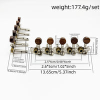 Acacia Wood 5-String 10-Hole Guitar Tuning Pegs with Round Head Handles, 23/25mm String Spacing