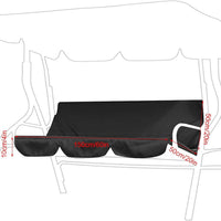 Waterproof 3-Seater Swing Seat Cushion Cover for Patio Garden Swings