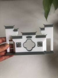 Miniature Half-Moon Wall Ancient Architecture Micro Landscape Ornament for Aquariums and Desktops