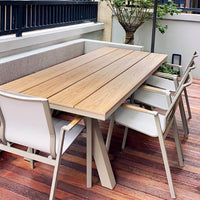 Outdoor Patio Garden Leisure Rope Woven Chair and Coffee Table Set, Waterproof Sunscreen Multi-person Dining Furniture