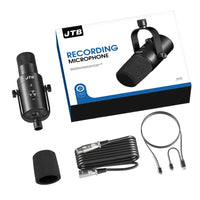 JTB Professional Dynamic Microphone with Noise Reduction for Live Streaming and Recording, USB/XLR Dual Interface