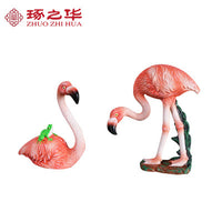 Miniature Flamingo Figurines for Micro Landscape Decor