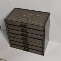 Acrylic Jewelry Organizer Box with 5-Drawer Storage for Earrings, Necklaces, and Bracelets