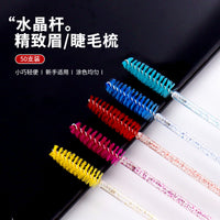 Crystal Eyelash and Eyebrow Brush Set - Spiral Mascara Wand for Makeup Application