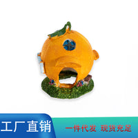 Aquarium Simulation Orange House Ornament for Fish and Shrimp Breeding Hideout