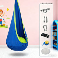 Kids Indoor Outdoor Pod Swing Hammock Chair with Inflatable Cushion