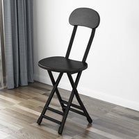Foldable Dining Chair with Backrest, Portable Student Dormitory Computer Chair, Simple Round Stool