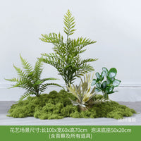Artificial Green Moss Plants, Fake Tropical Persian Window Display Flowers for Indoor Landscape Arrangement