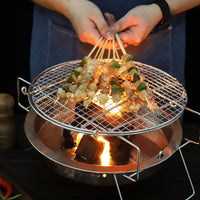 Portable Stainless Steel Charcoal BBQ Grill for Camping and Picnics