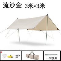 Outdoor Camping Tarp Shelter UV Protection Sunshade with Poles for Beach Fishing Picnic