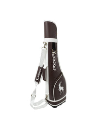 KIKGOLF Unisex PU Leather Golf Club Carry Bag with Deer Head Design, Lightweight Travel Sling Bag