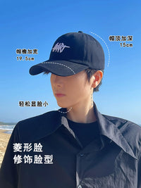 Unisex Korean Style Baseball Cap for Men and Women, Large Head Circumference Sun Protection Visor