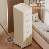 Slim Gap Storage Cabinet with Drawers, Multi-layer Movable Kitchen Shelf Unit, 20-52cm Width