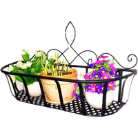 European Style Wrought Iron Wall-Mounted Flower Pot Holder for Balcony & Indoor Decor