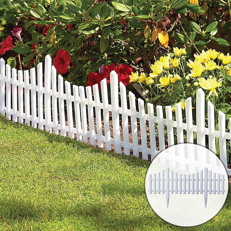 White Plastic Garden Fence Panels Outdoor Decorative Edging Border