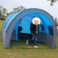 Large Outdoor Family Camping Tent for 6-10 People, 2 Rooms 1 Hall, Thickened Rainproof
