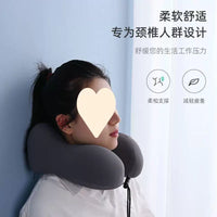 U-Shaped Neck Pillow for Office Naps, Cooling Ice Silk Travel Pillow for Neck Support